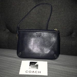 COACH Black Leather Wristlet